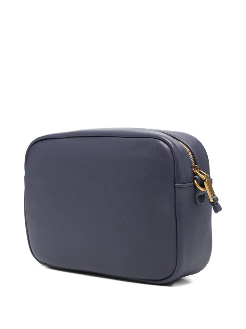 Emporio Armani Leren shopper met ritssluiting Paars