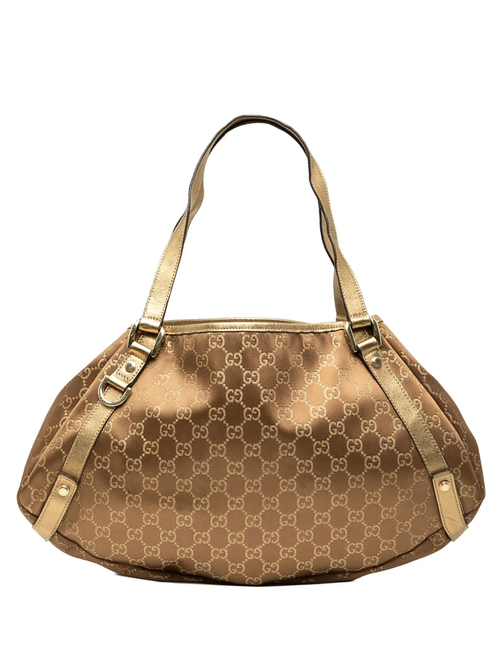 Pre-owned Gucci 2000-2015 Gg Canvas Abbey D Ring Tote Bag In Brown