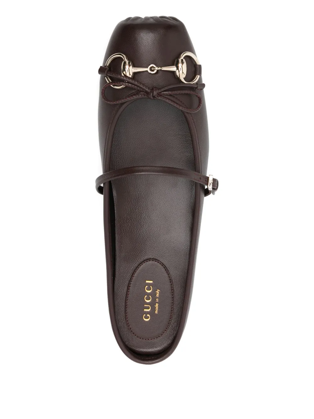 Gucci Horsebit ballerina's met bandje Bruin
