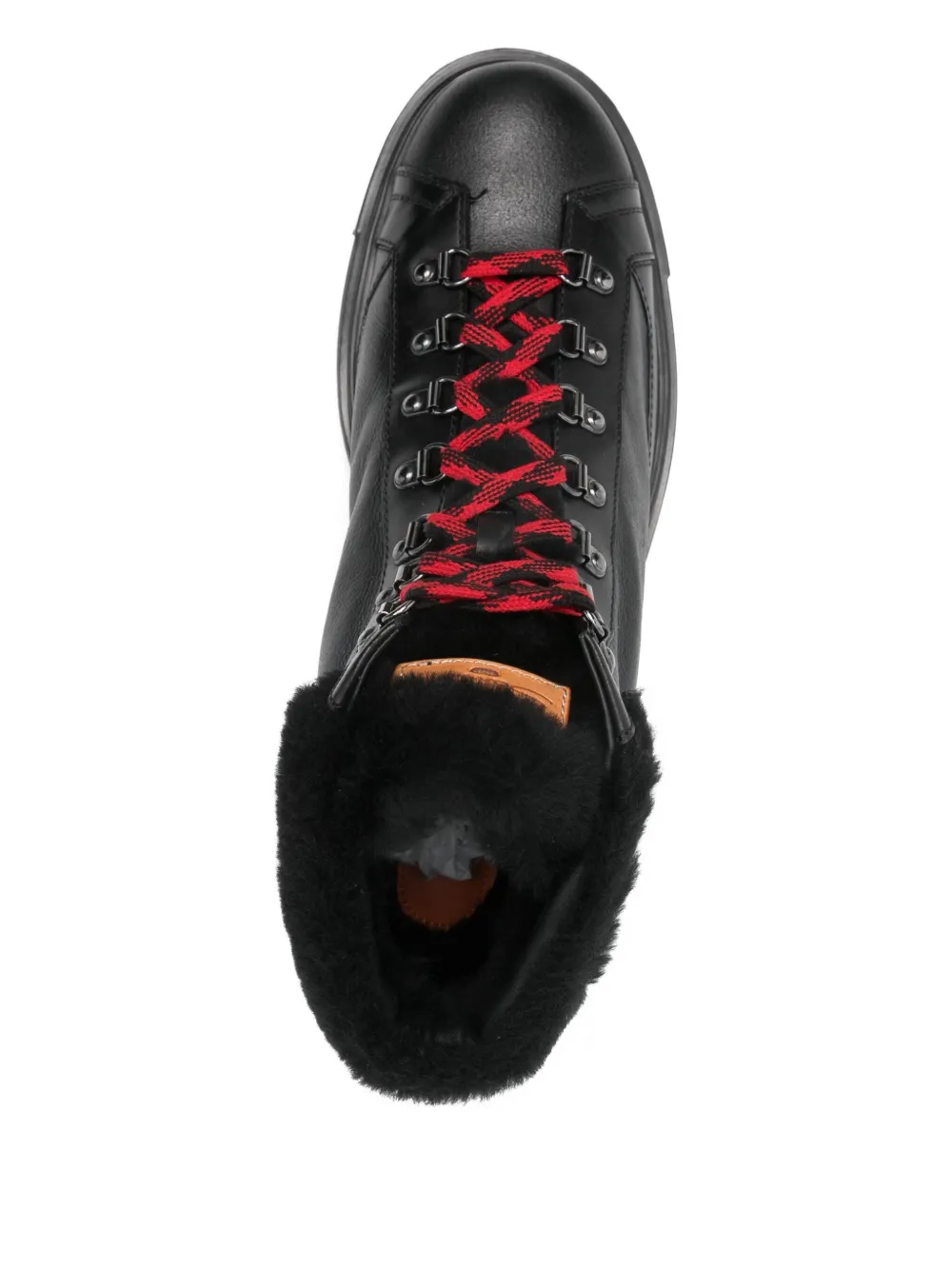 Santoni Laarzen met afwerking van bont Zwart