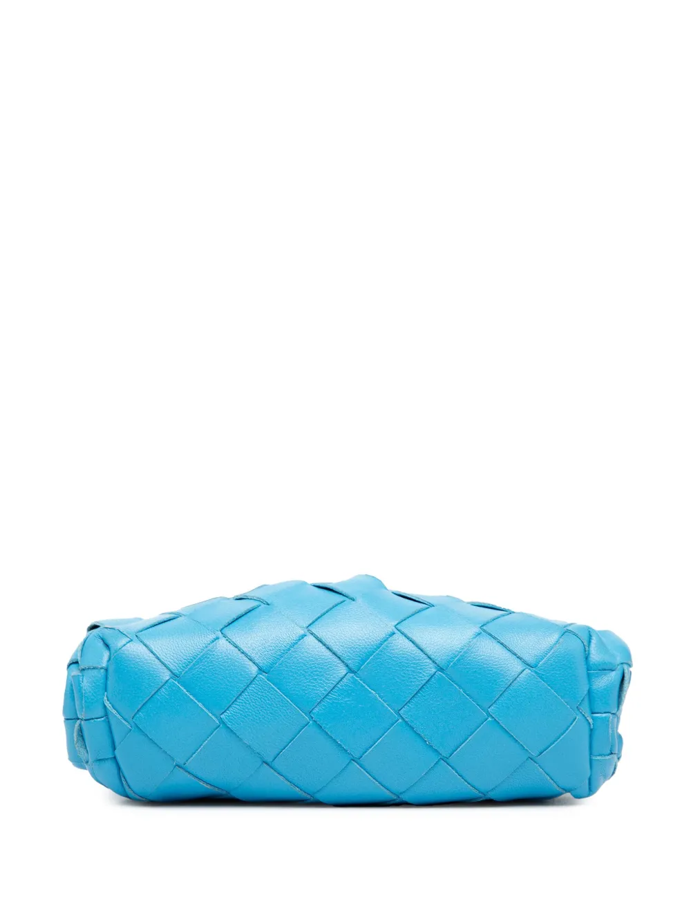 Pre-owned Bottega Veneta 2012-2025 Nappa Intrecciato The Extra Mini Pouch Crossbody Bag In Blue
