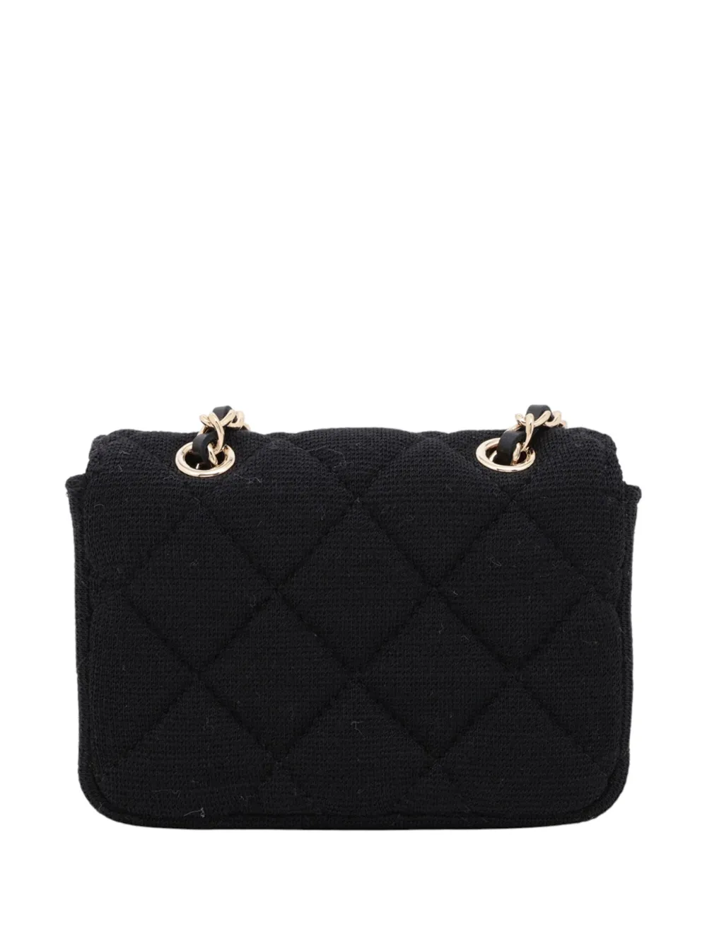 Pre-owned Chanel 2020 Mini Classic Jersey Flap Belt Bag In Black