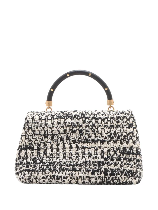 CHANEL Pre-Owned 2018 Small Quilted Tweed Coco Top Handle Bag