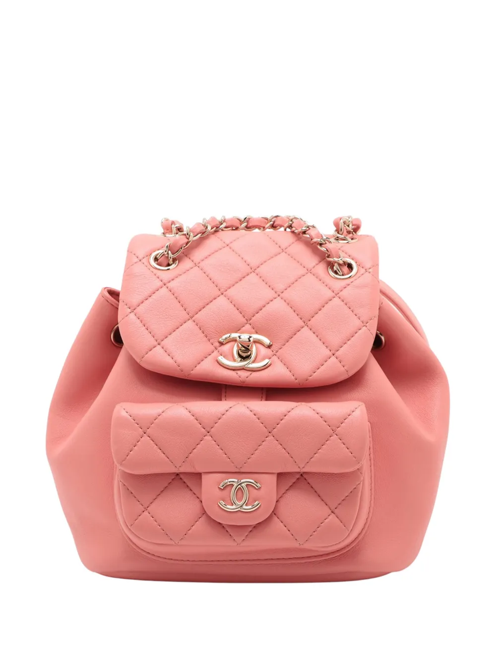 CHANEL Pre-Owned 2021-2025 スモール ラムスキン デュマ バックパック - ピンク