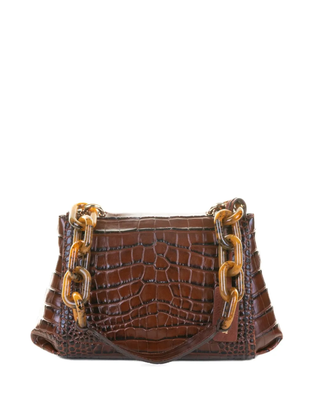 VISONA` croc-effect shoulder bag - Bruin