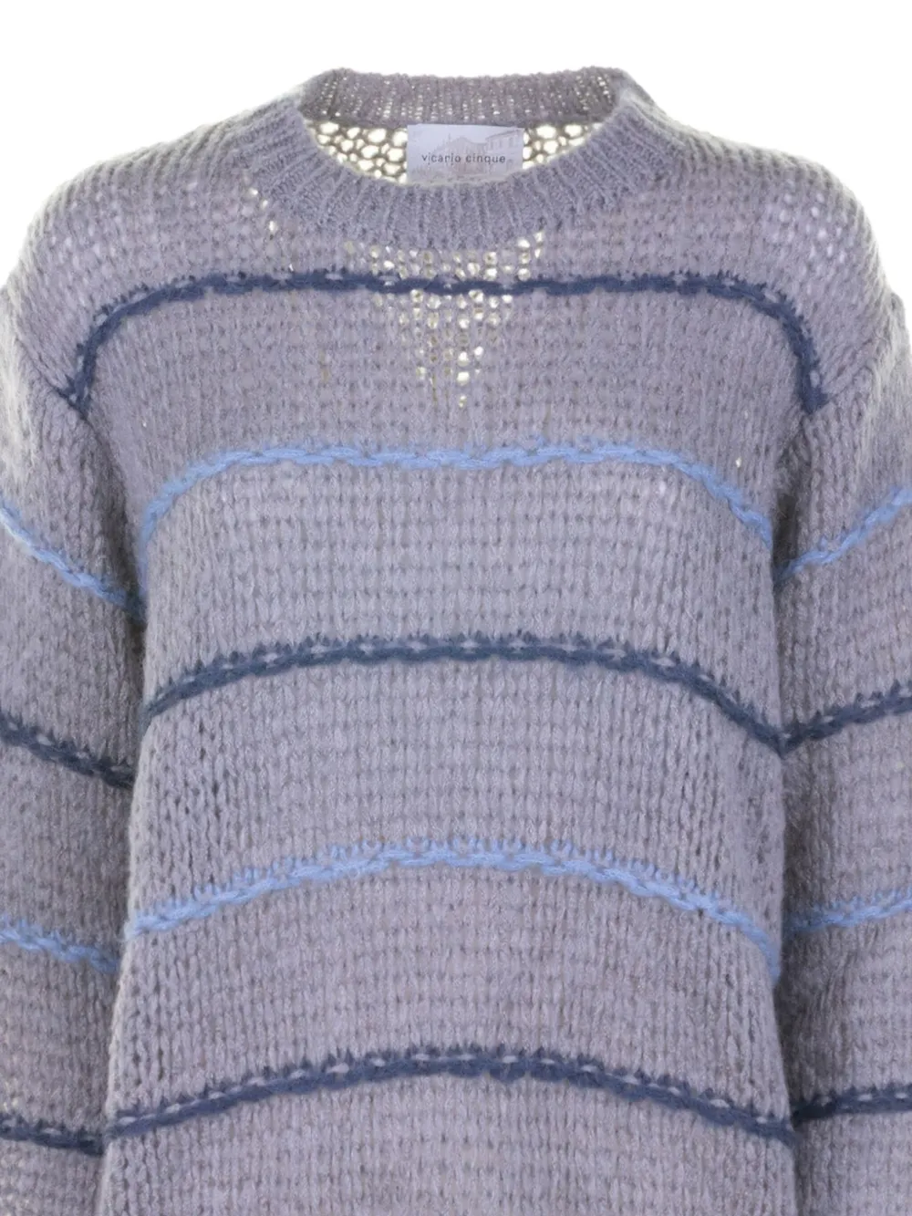 Vicario Cinque Striped Sweater In Gray