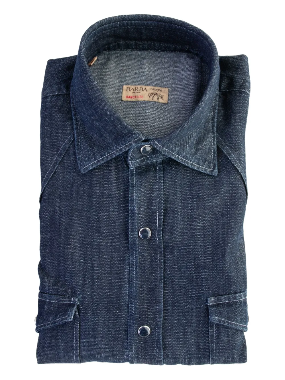 Barba pocket-detail shirt | Blue | Image 1