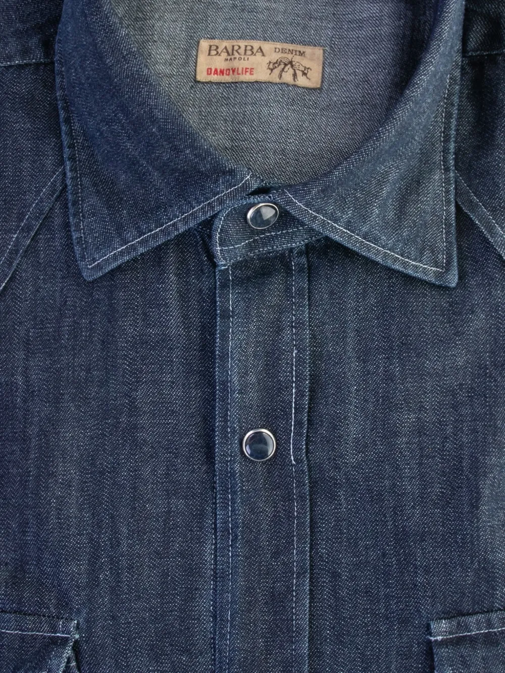 Barba pocket-detail shirt - Blauw