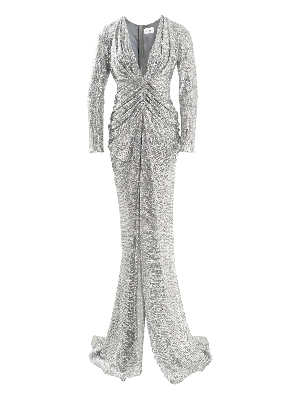 Ana Radu スパンコール ロングスリーブ マキシドレス - シルバートーン Ana Radu スパンコール ロングスリーブ マキシドレス - シルバートーン