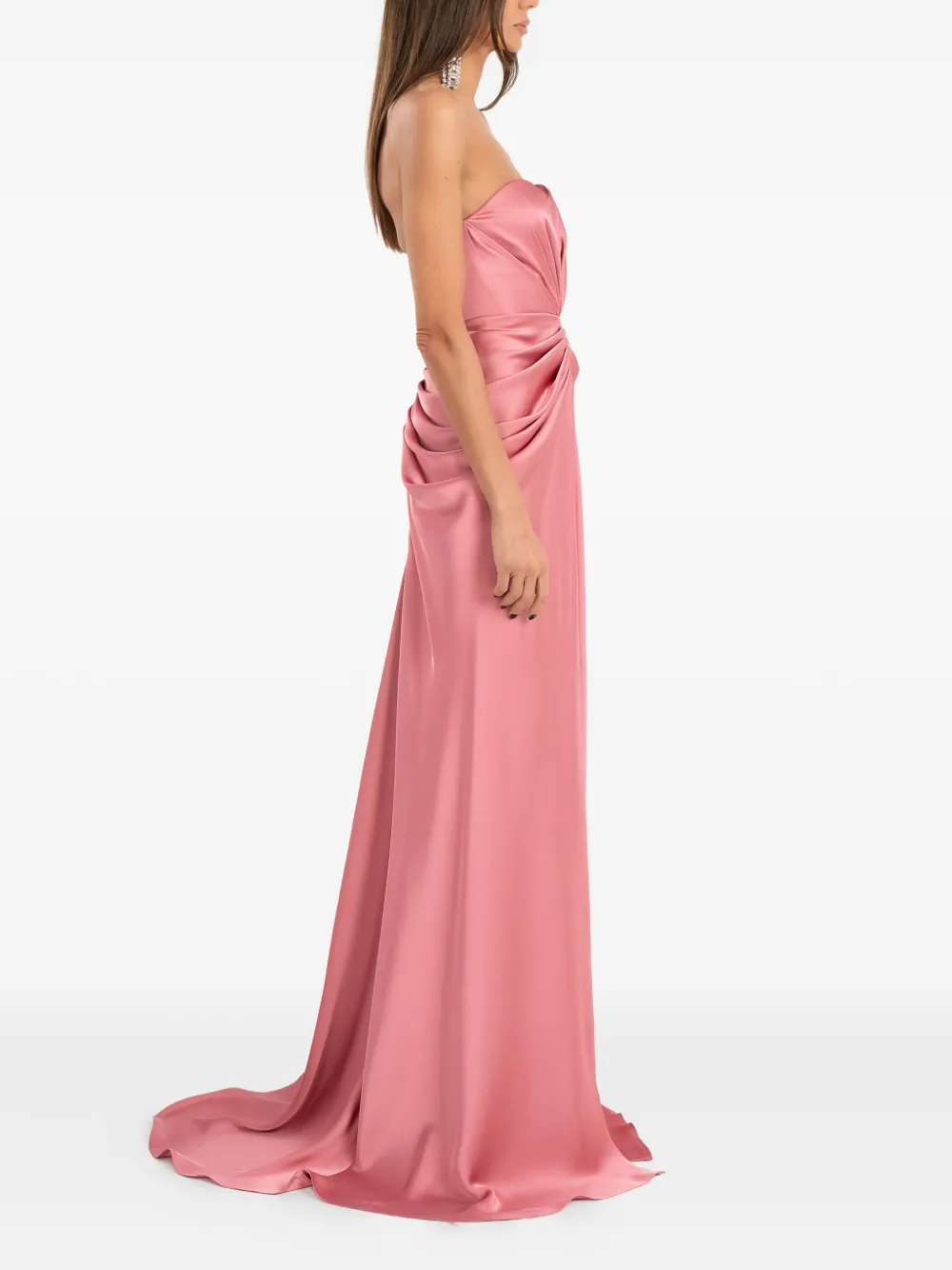 Ana Radu Strapless Maxi Dress In Pink