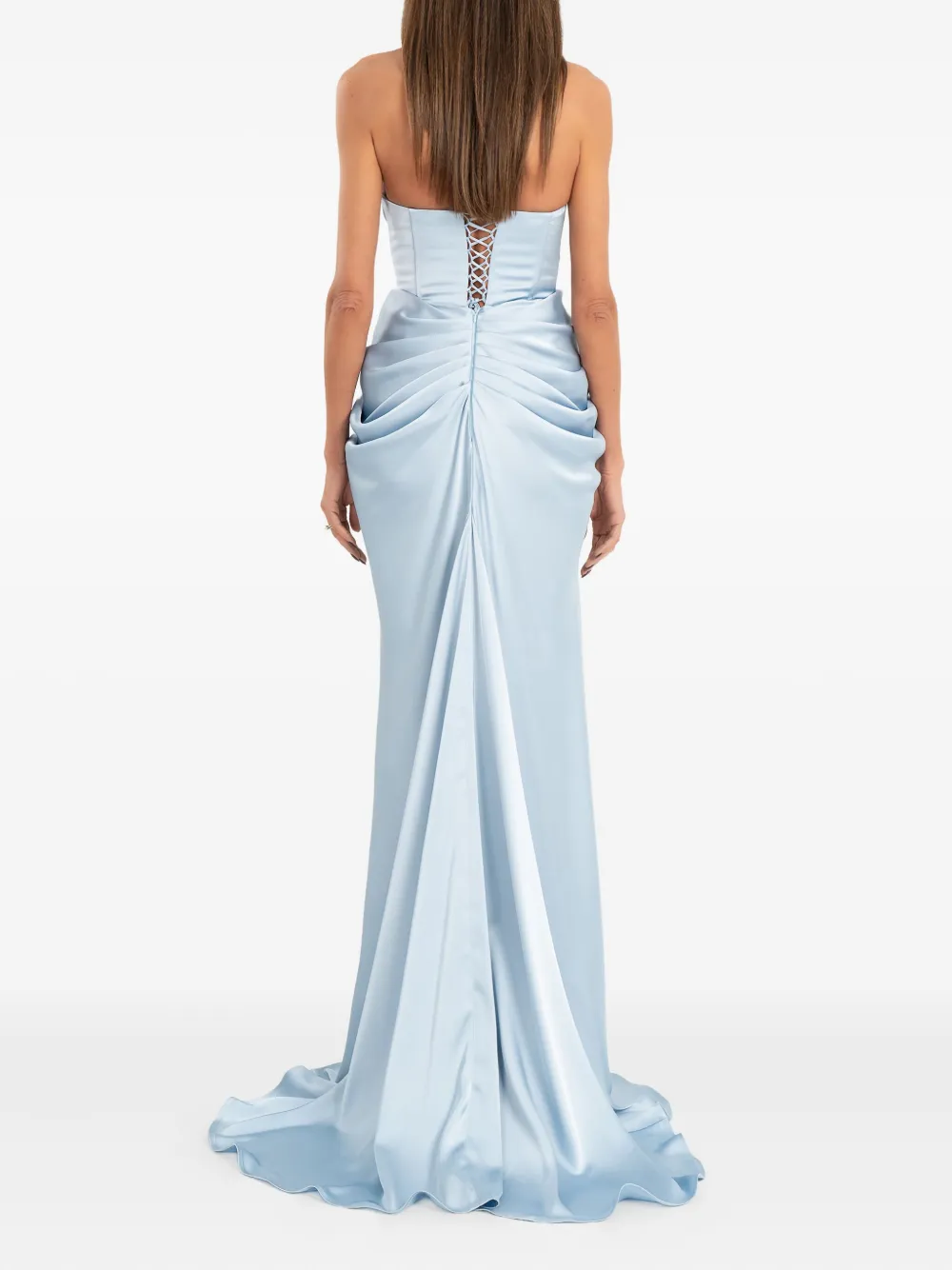 Ana Radu Strapless Maxi Dress In Blue