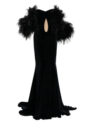 ostrich feather dress black Ostrich Feather Skirt Dress main image 1