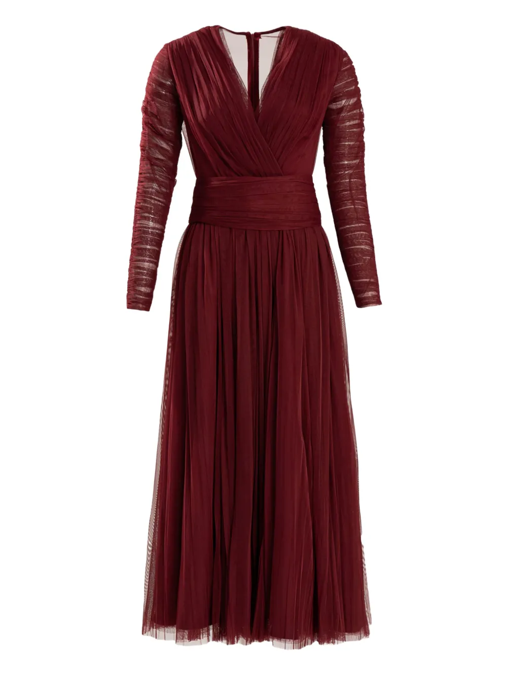 Ana Radu ロングスリーブ Vネックドレス - レッド Ana Radu ロングスリーブ Vネックドレス - レッド