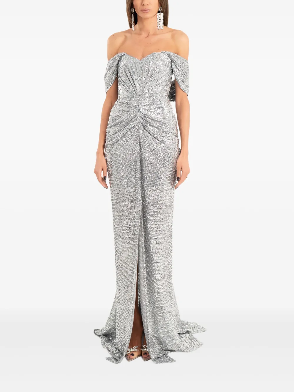 Ana Radu off-shoulder maxi dress - Zilver