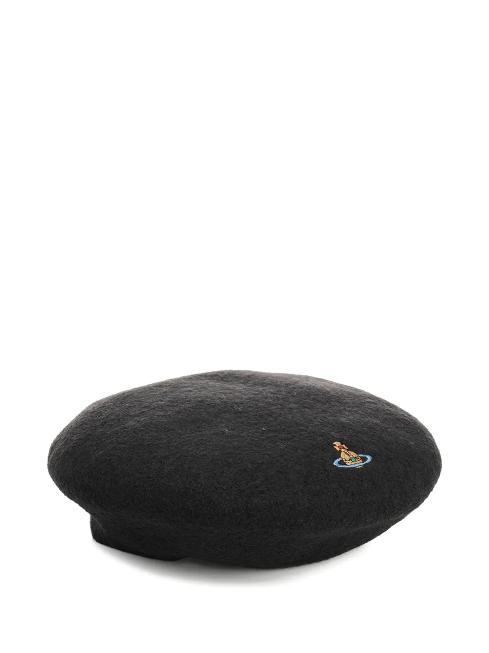 Vivienne Westwood Orb-embroidered Beret In Black