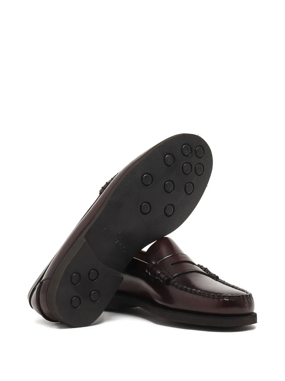 Sebago Leather Sole Loafer Penny Strap In Brown