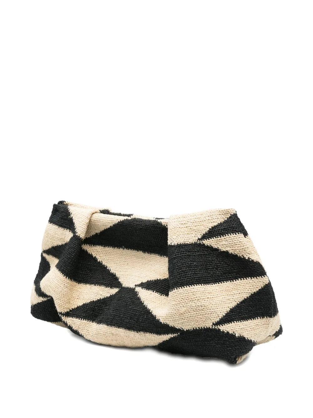Sensi Studio Small Sisal Geometric Clutch Bag In Neutral