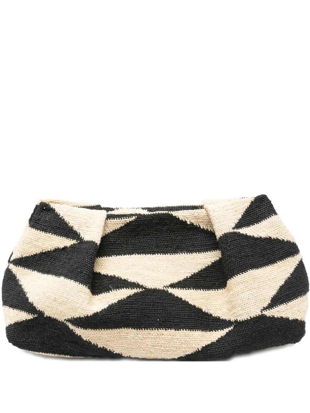 Sensi Studio Small Sisal Geometric Clutch Bag In Neutral