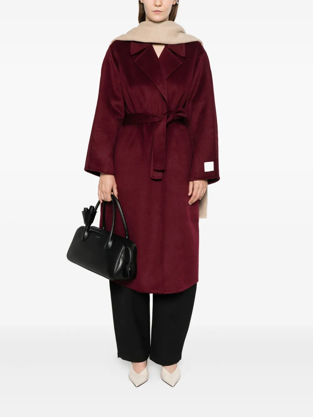 Calvin Klein Belted Trech Coat In Red