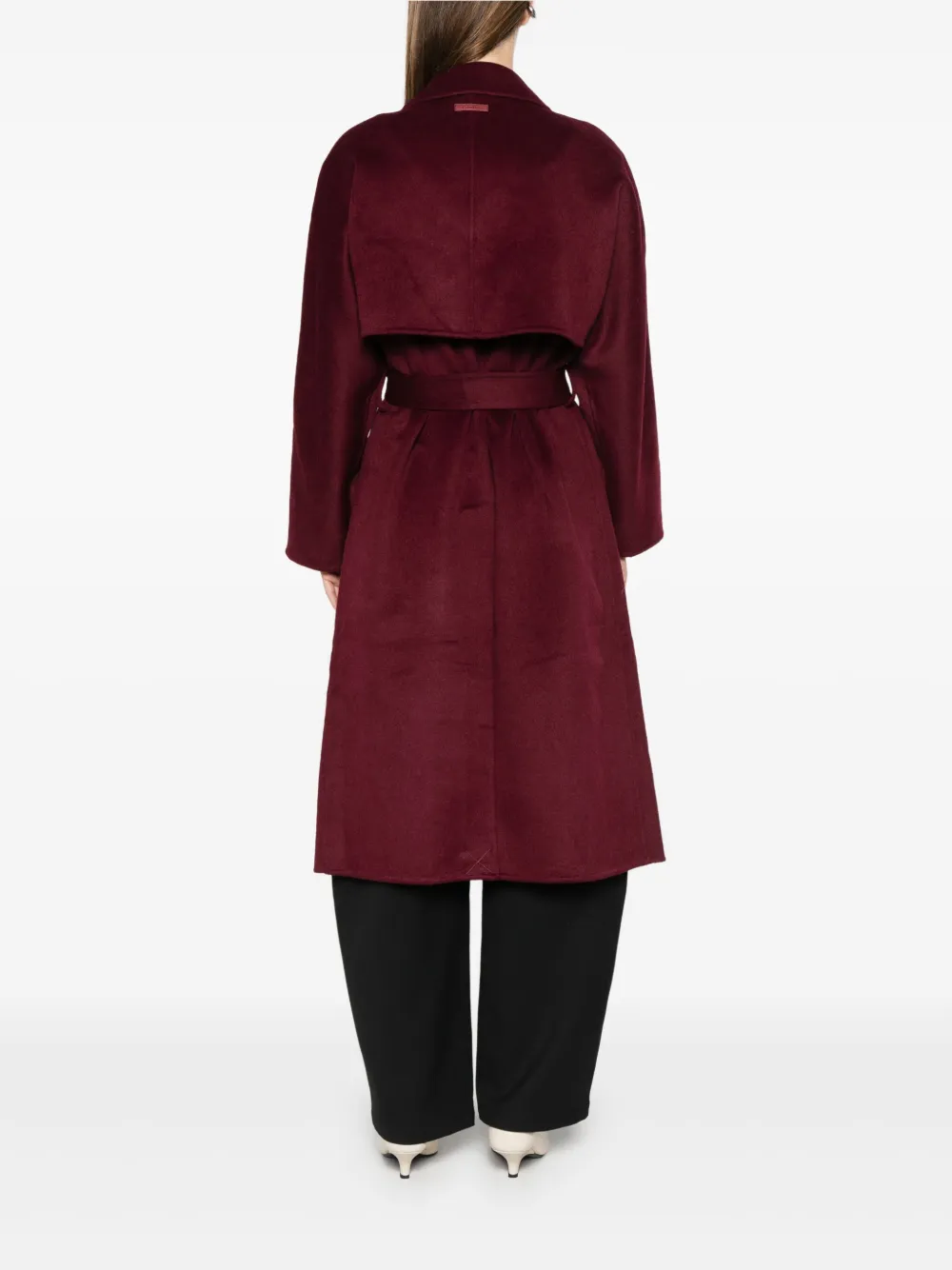 Calvin Klein Belted Trech Coat In Red