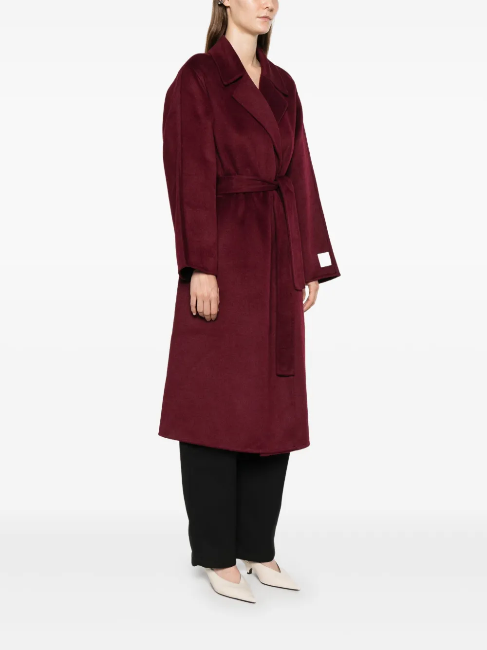 Calvin Klein Belted Trech Coat In Red