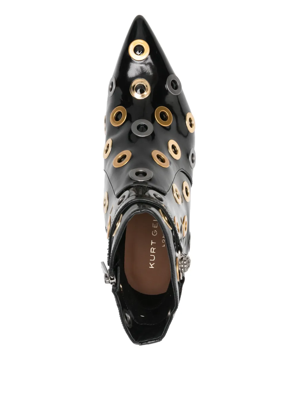 Kurt Geiger Eyelet Strap Boots In Black