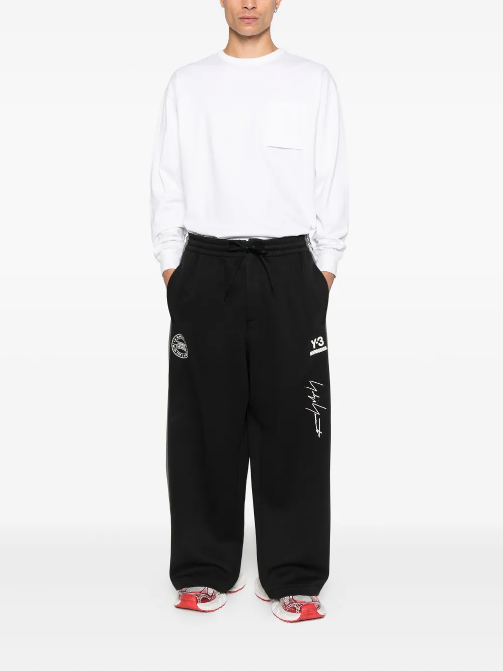 Y-3 Logo-detail Track Trousers In Black