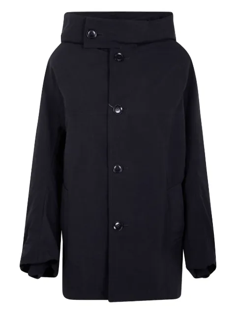 Y's hooded buttoned coat