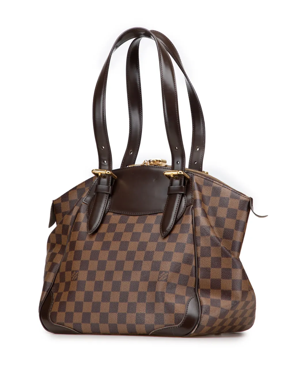 Pre-owned Louis Vuitton 2010 Damier Ebene Verona Mm Shoulder Bag In Brown