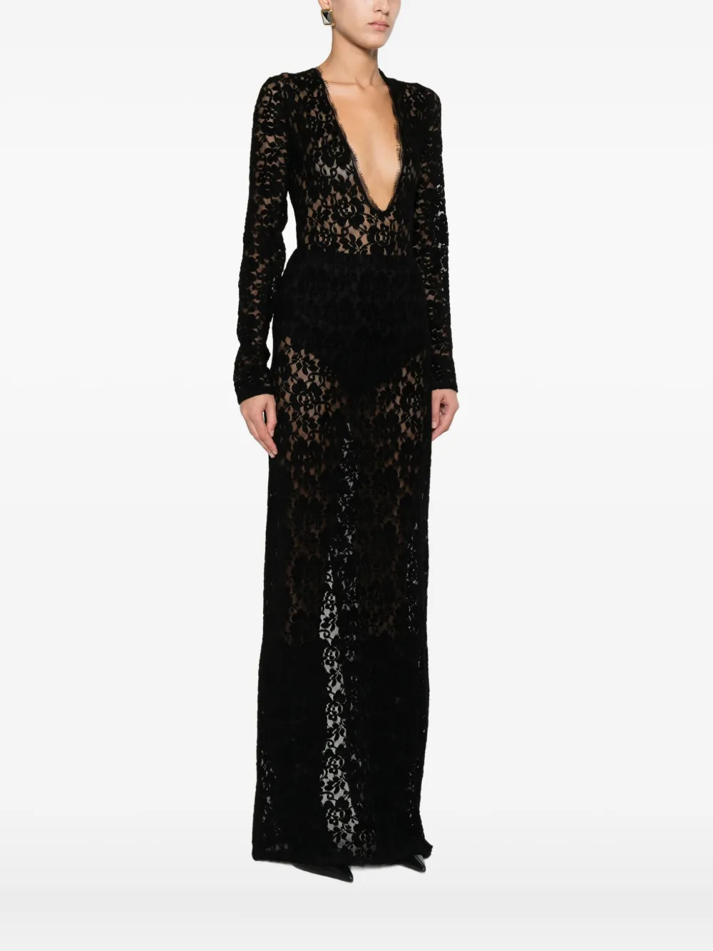 Miau By Clara Rotescu Lace Torres Body In Black