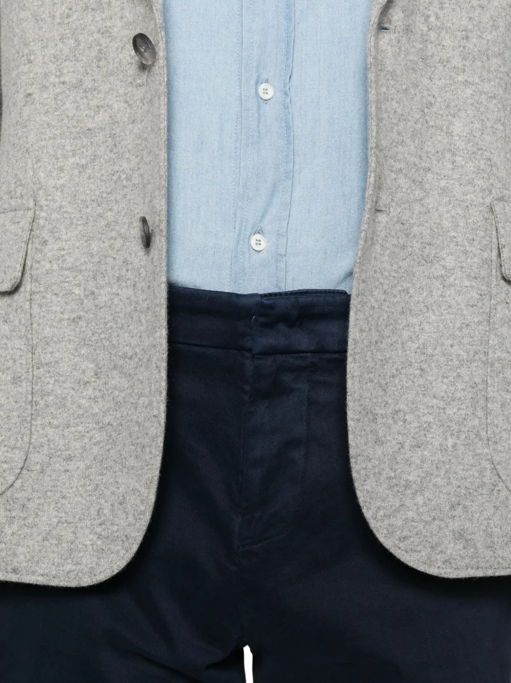 DONDUP Broek met riemlussen Blauw