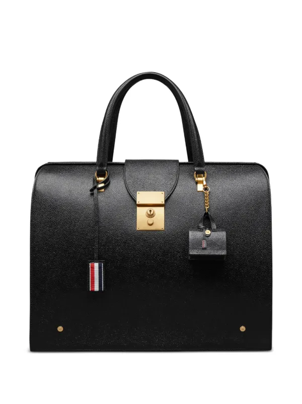 Thom Browne Mr. Thom Leather Bag Charm | Black | FARFETCH MY