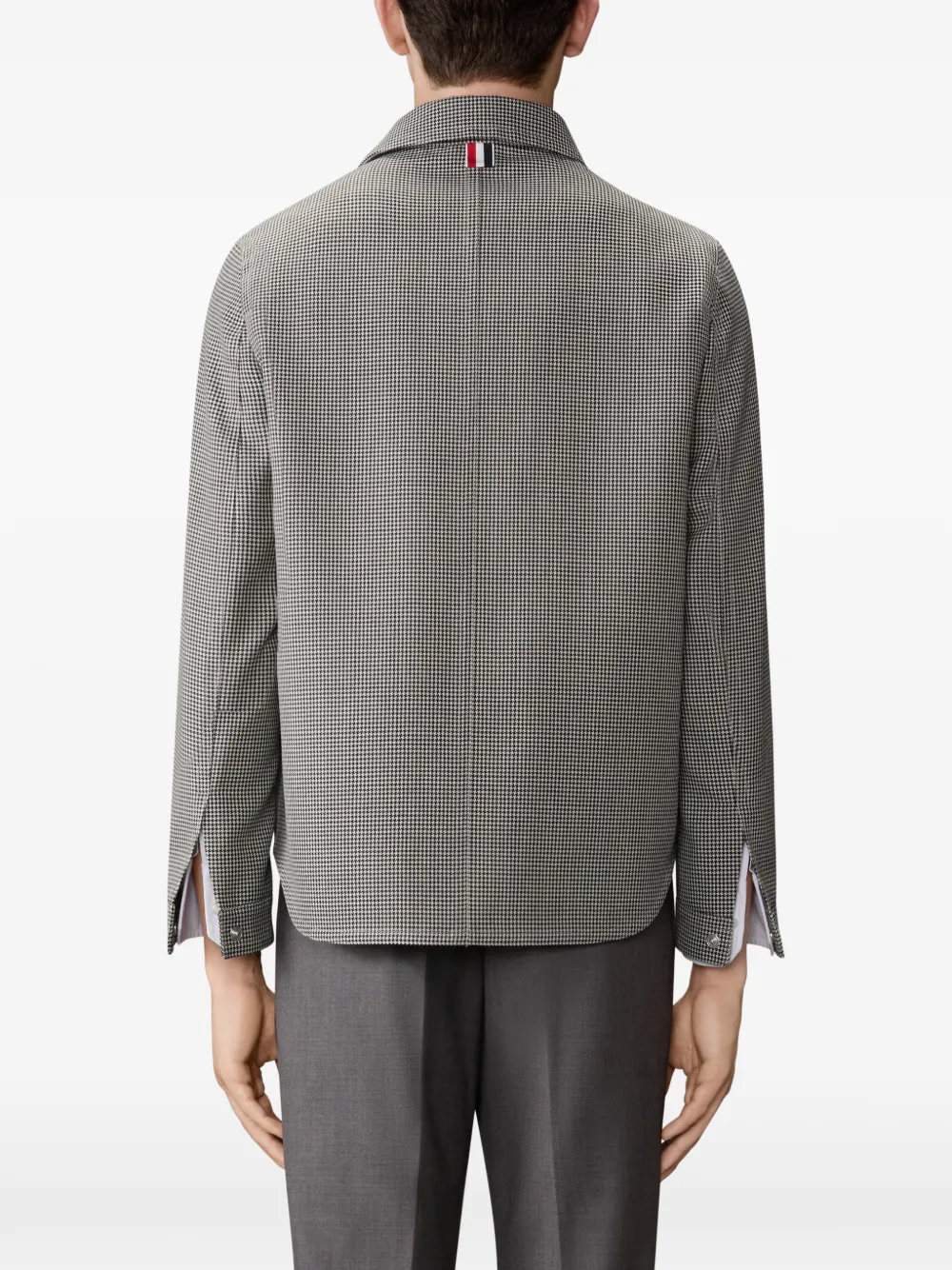 Thom Browne Shirtjack met pied-de-poule print Grijs