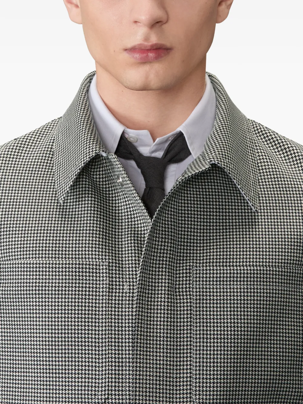 Thom Browne Shirtjack met pied-de-poule print Grijs