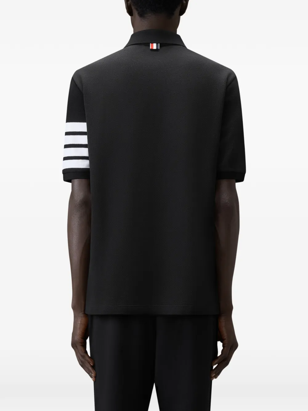 Thom Browne Pique 4-Bar poloshirt Zwart