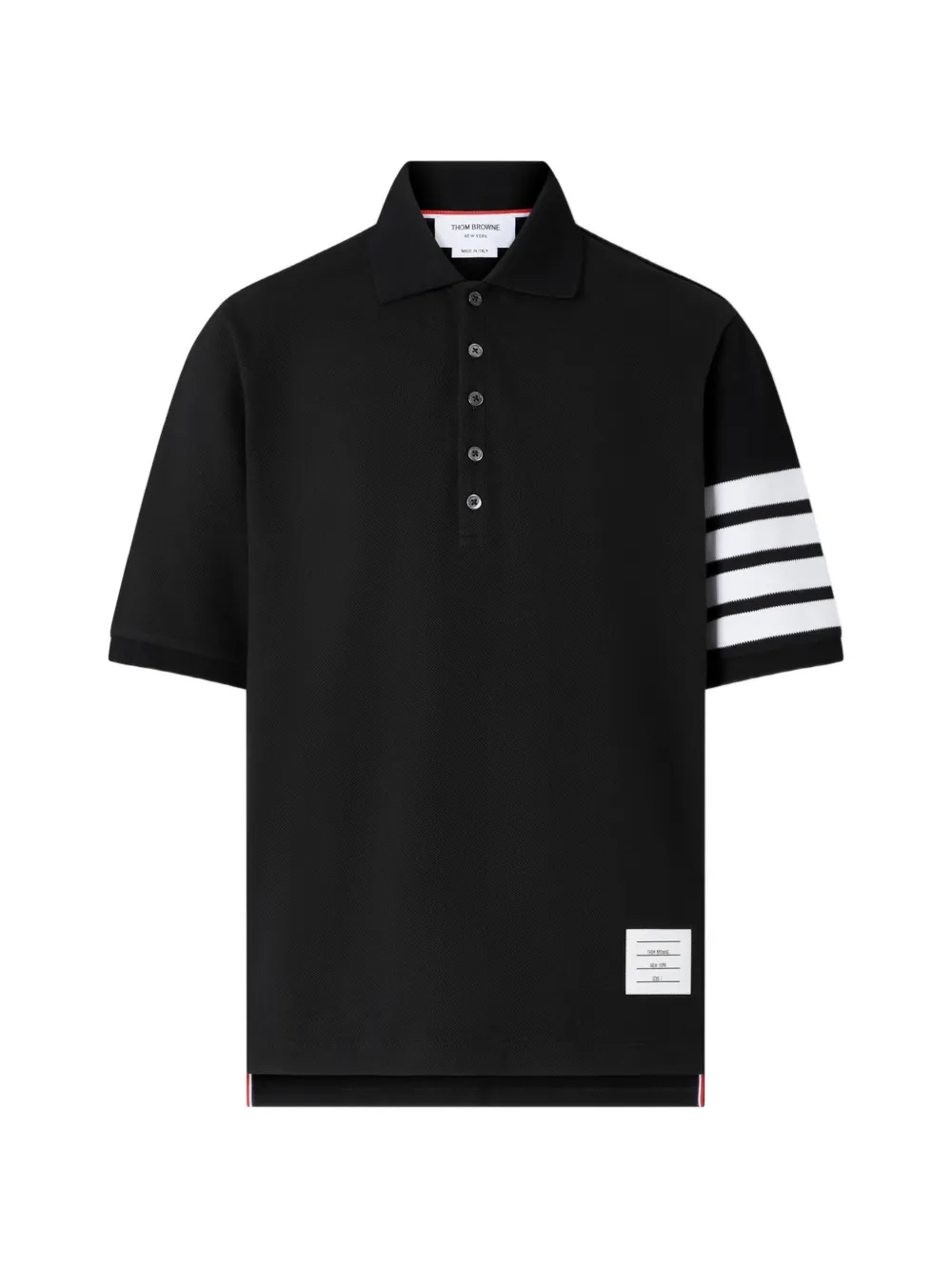 Thom Browne Pique 4-Bar polo - Nero