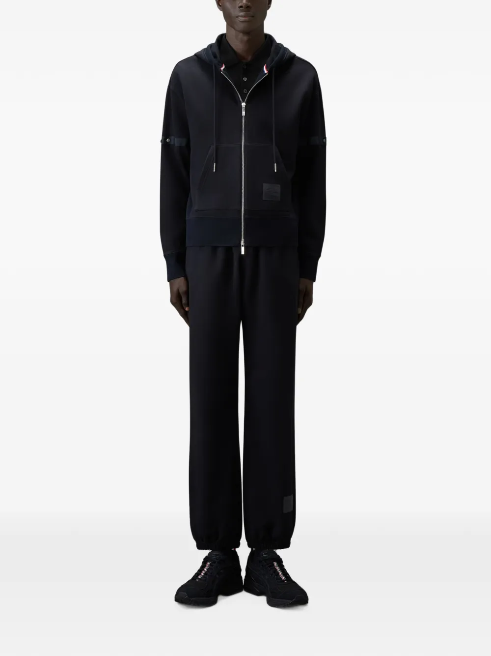 Thom Browne Pique 4-Bar poloshirt Zwart