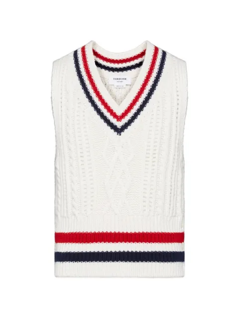 Thom Browne striped cable-knit vest