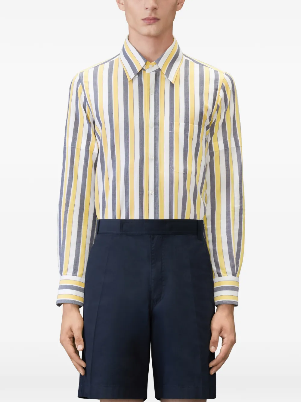 Thom Browne Madras katoenen overhemd met streep Geel