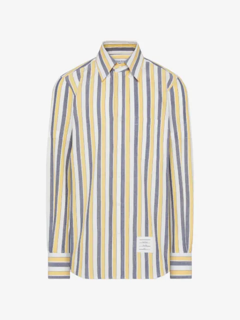 Thom Browne Madras cotton repp stripe armband shirt