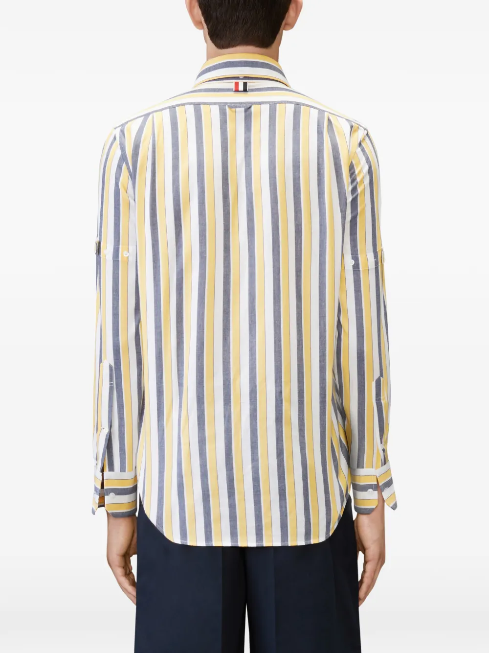 Thom Browne Madras katoenen overhemd met streep Geel
