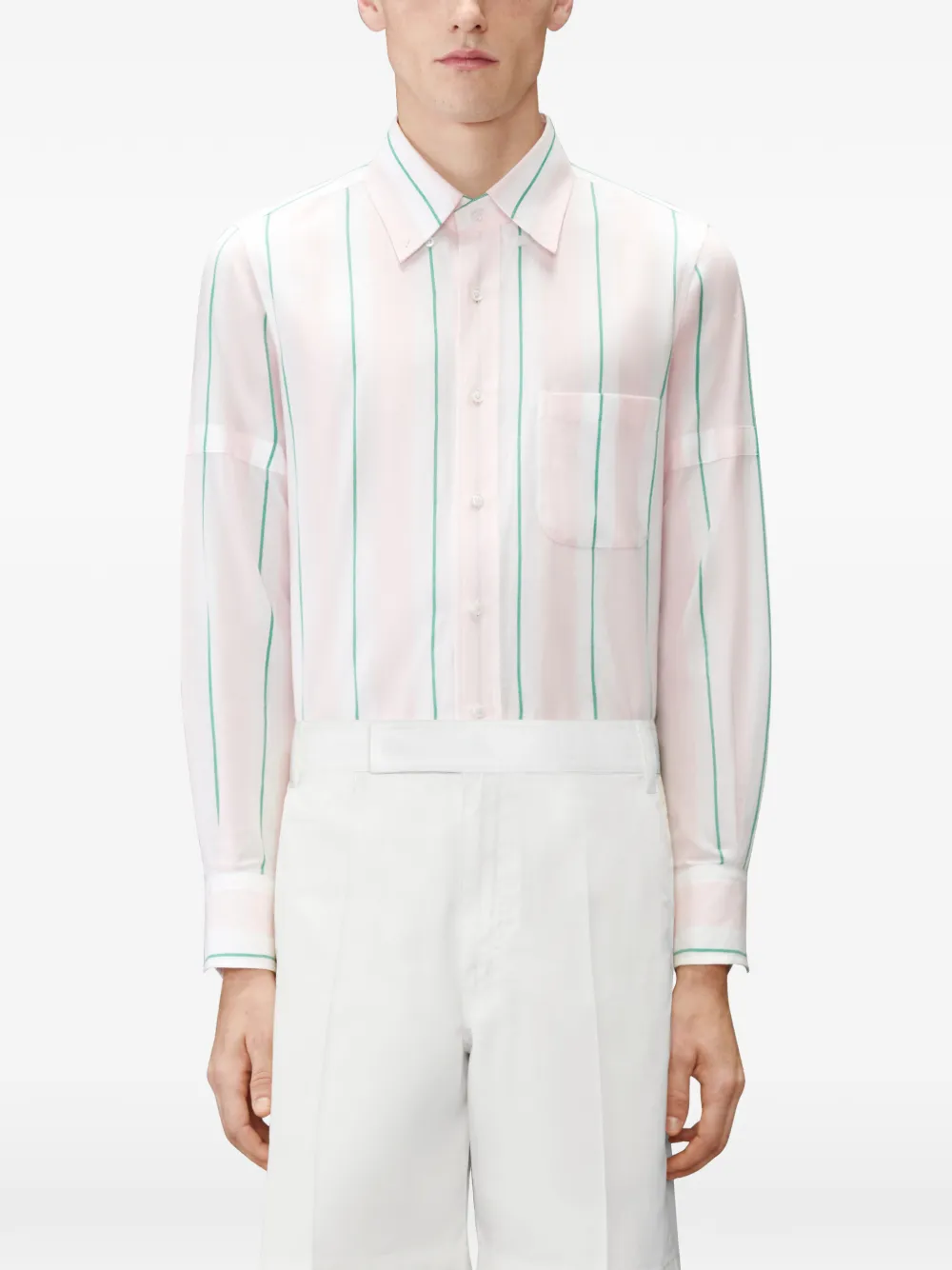 Thom Browne Gestreept katoenen overhemd Roze