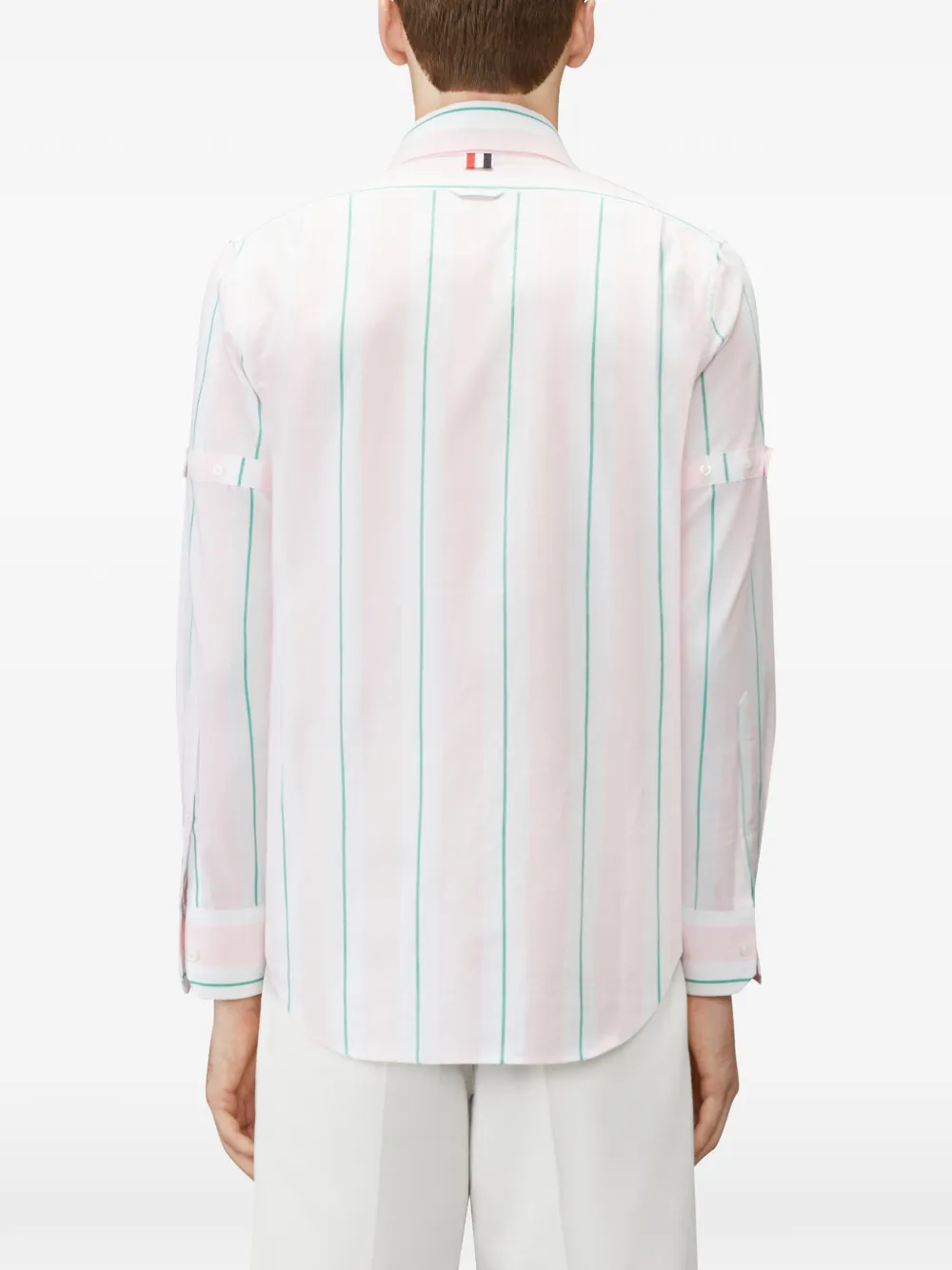 Thom Browne Gestreept katoenen overhemd Roze