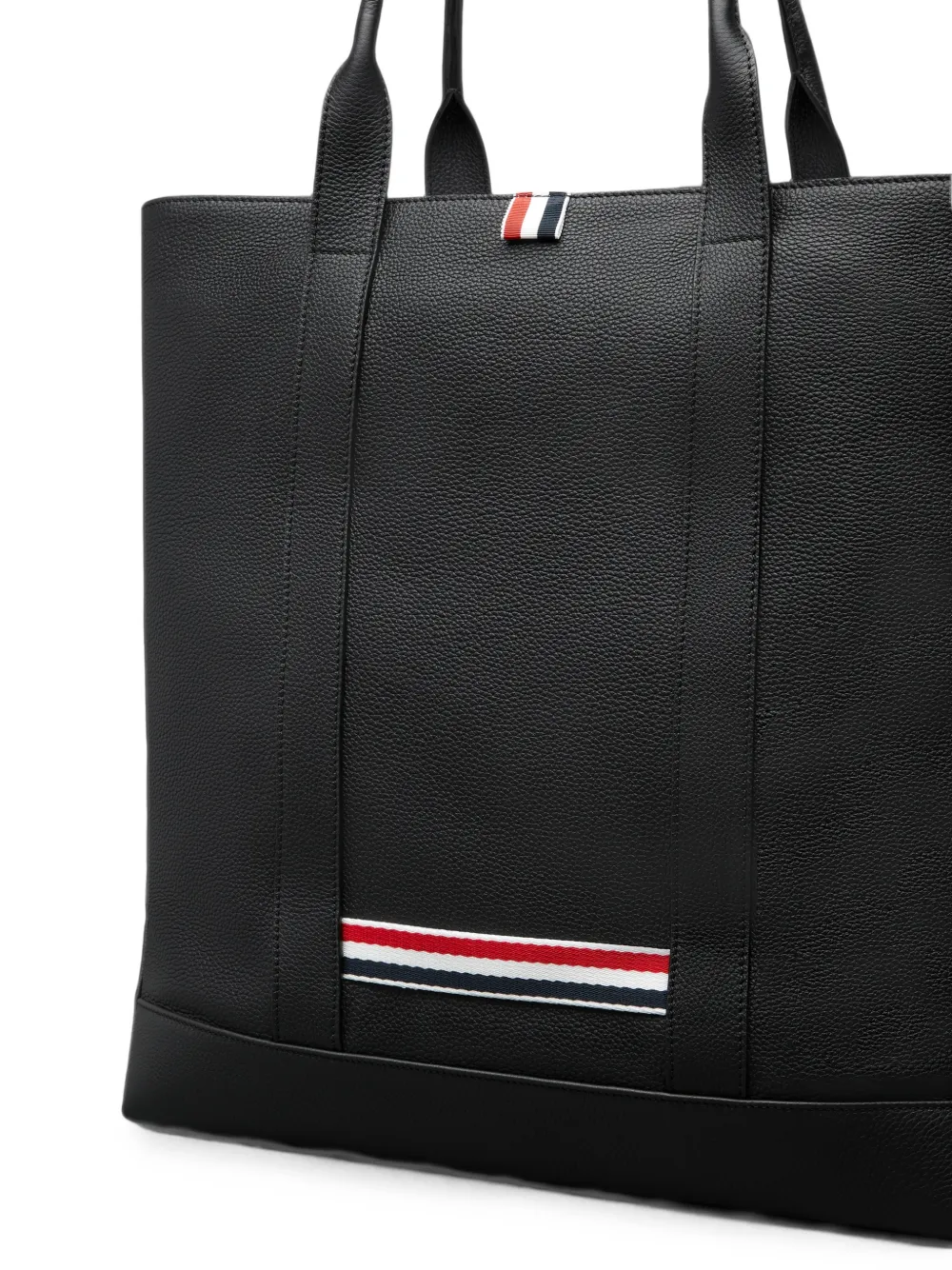 Thom Browne Vertical shopper van zacht bewerkt leer Zwart