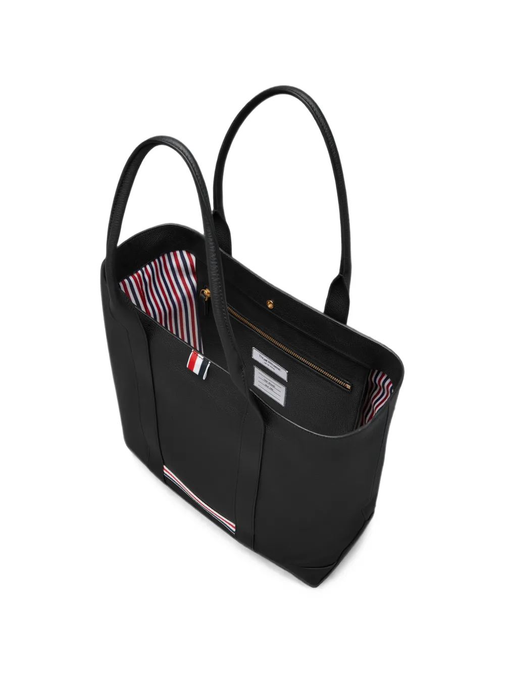 Thom Browne Vertical shopper van zacht bewerkt leer Zwart