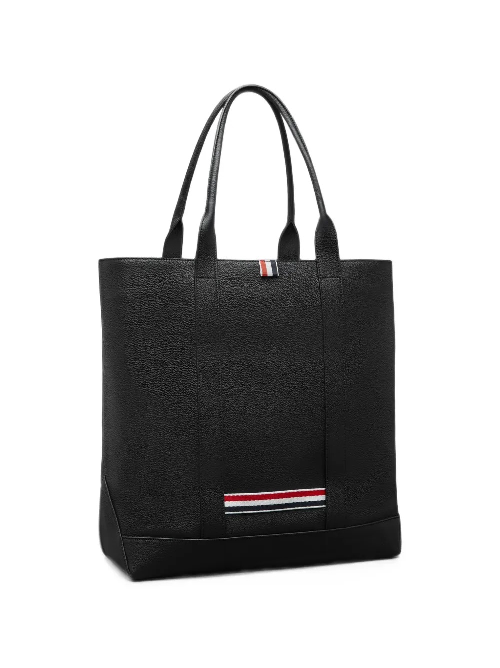 Thom Browne Vertical shopper van zacht bewerkt leer Zwart
