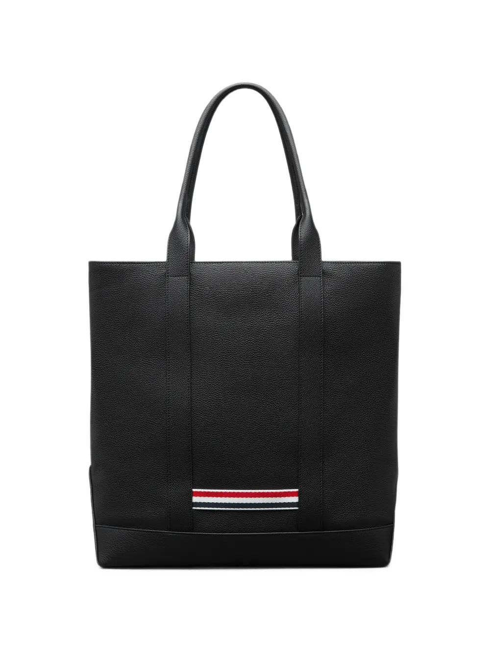 Thom Browne Vertical shopper van zacht bewerkt leer Zwart