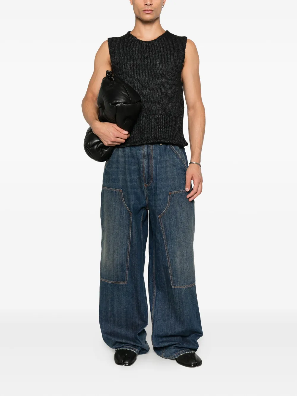 Maison Margiela Jeans met elastische tailleband - Blauw