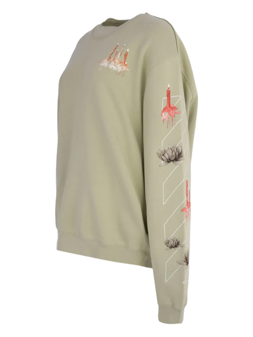 Off-White Candles Arrow sweater met ronde hals Groen
