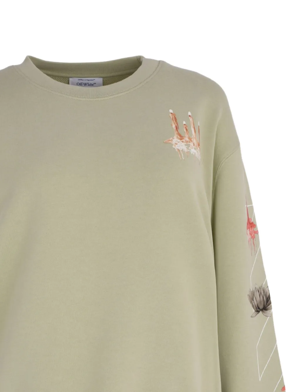Off-White Candles Arrow sweater met ronde hals Groen